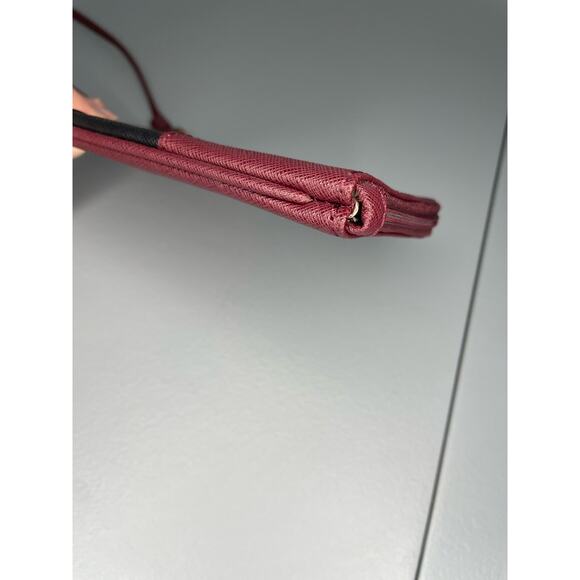 Calvin Klein Small Red Black Wristlet Wallet Strap Vegan Leather Y2K Clutch - Picture 4 of 11